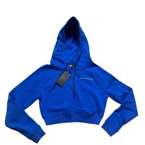 Alphalete Womens Royal Blue Fleece Lined Crop Hoodie- Size XS- NWT